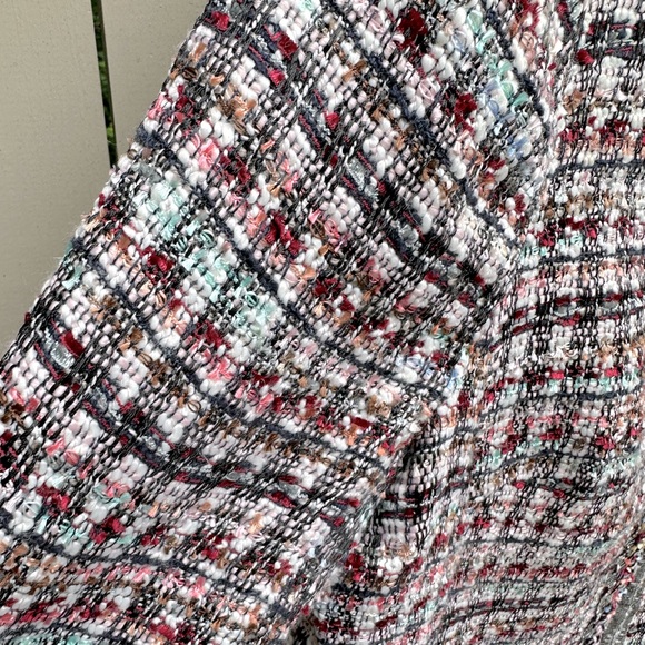 Talbots Adele Tweed lady jacket Blazer Collarless EUC Size 12 - Picture 8 of 12